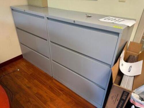 (2) 42" THREE DRAWER FILE CABINETS.