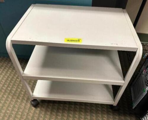 THREE TIER ROLL ABOUT PRINTER STAND.