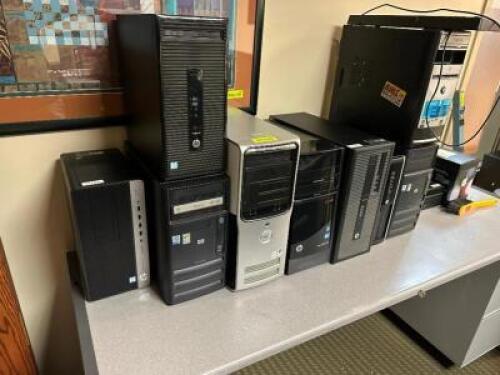 (8) ASSORTED COMPUTER TOWERS.