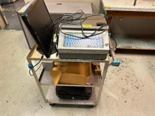 SHOP SCALE W/ STAINLESS CART.