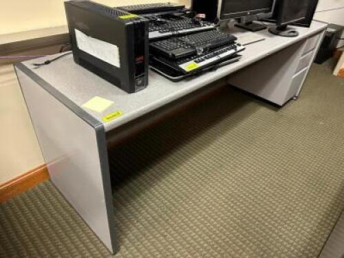 60" COMPOSITE WORK STATION DESK W/ CREDENZA