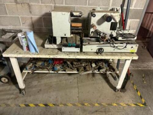 60" METAL FABRICATION TABLE ON CASTERS