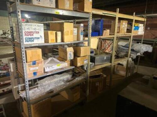 (3) 48" X 14" SIX TIER METAL SHELVES