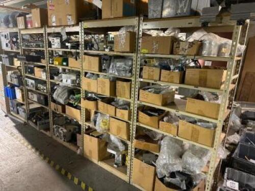 (5) 48" X 14" SIX TIER METAL SHELVES
