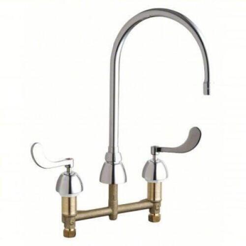 DESCRIPTION: (1) GOOSENECK KITCHEN OR BATHROOM FAUCET BRAND/MODEL: CHICAGO FAUCETS #48YD80 INFORMATION: CHROME PLATE SIZE: 0.5 GPM FLOW RATE RETAIL$: