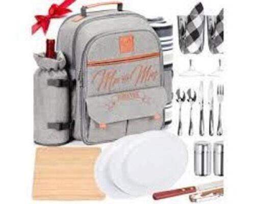 DESCRIPTION: (1) MR. AND MRS. PICNIC BACKPACK BRAND/MODEL: DELUXY INFORMATION: GRAY RETAIL$: $199.99 EA QTY: 1