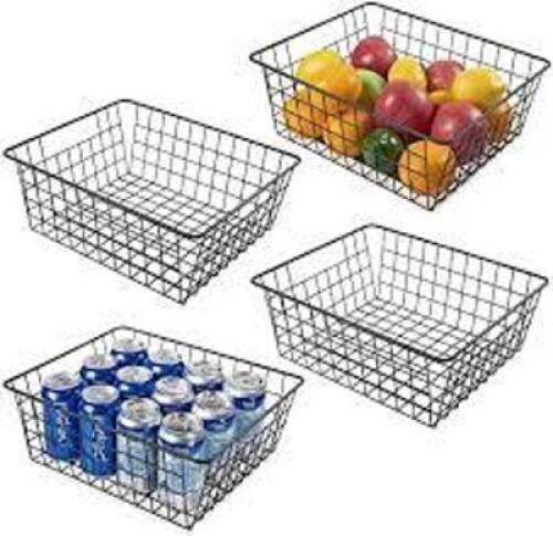 DESCRIPTION: (4) WIRE BASKETS BRAND/MODEL: BLUE PANDA INFORMATION: CHROME SIZE: WIRE RETAIL$: $19.99 TOTAL QTY: 4