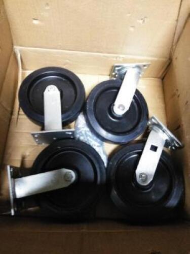 DESCRIPTION: (1) CASTER SET INFORMATION: BLACK, 2 SWIVEL, 2 STATIONARY QTY: 1