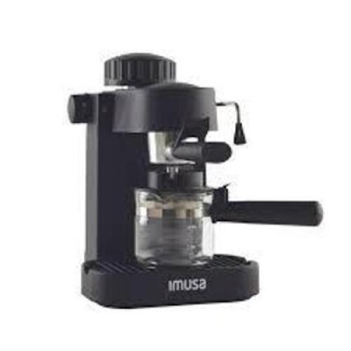 DESCRIPTION: (1) ESPRESSO CAPPICINNO MAKER BRAND/MODEL: IMUSA INFORMATION: BLACK SIZE: 4 CUP CAPACITY RETAIL$: $42.99 EA QTY: 1
