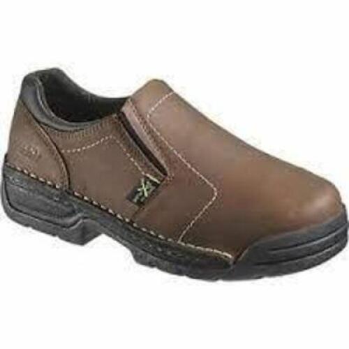 DESCRIPTION: (1) PAIR OF ELECTRICAL HAZARD STEEL TOE SAFETY WORK SHOES BRAND/MODEL: HYTEST #K10211 INFORMATION: BROWN RETAIL$: $40.00 SIZE: 6.5 M QTY: