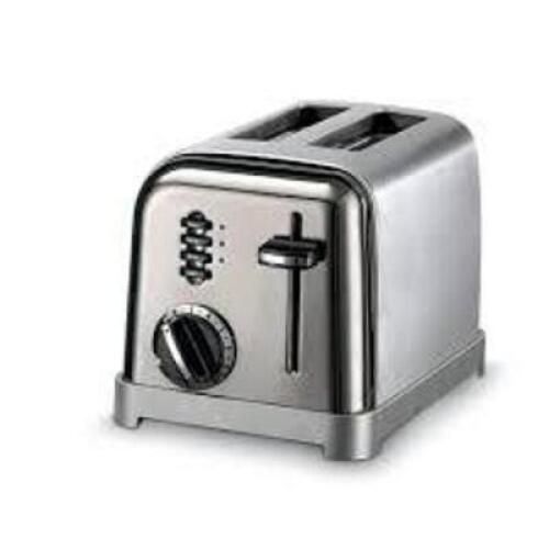 DESCRIPTION: (1) TOASTER BRAND/MODEL: CUISINART INFORMATION: STAINLESS SIZE: 2 SLICE RETAIL$: $60.00 EA QTY: 1