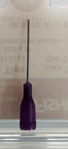 DESCRIPTION: (4) BOXES OF (50)POSILOK 21Gx1 PURPLE PLASTIC HUB NEEDLE BRAND/MODEL: FISHMAN Z513121 SIZE: 1" RETAIL$: $70,81 PER BOX QTY: 4