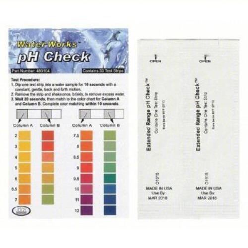 DESCRIPTION: (5) PH TEST STRIPS BRAND/MODEL: WATERWORKS #3VEY4 RETAIL$: $15.68 EA QTY: 5