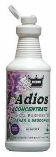 DESCRIPTION: (6) CONCENTRATE CLEANER AND DEODORIZER BRAND/MODEL: WERTH ADIOS #35YL42 SIZE: 1 QT RETAIL$: $10.00 EA QTY: 6