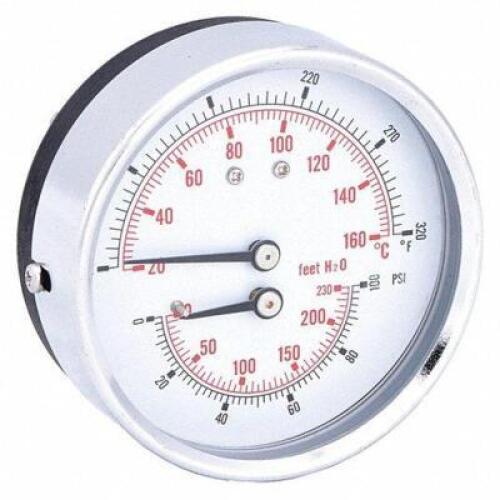 DESCRIPTION: (4) ROUND BOILER GAUGE BRAND/MODEL: PIC GAUGES #19RZ42 INFORMATION: 1/2 IN MNPT CENTER BACK CONNECTION RETAIL$: $42.03 EA SIZE: 0-100 PSI