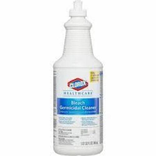 DESCRIPTION: (6) BLEACH GERMICIDAL CLEANER BRAND/MODEL: CLOROX HEALTHCARE SIZE: 1 QT RETAIL$: $15.00 EA QTY: 6