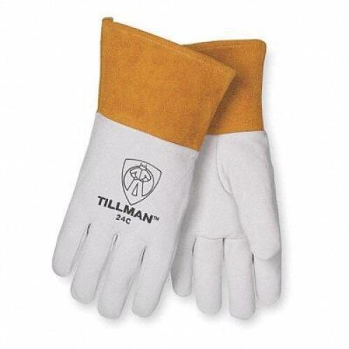 DESCRIPTION: (2) WELDING GLOVES BRAND/MODEL: TILLMAN #2UKA4 INFORMATION: WHITE AND BROWN RETAIL$: $26.45 EA SIZE: SIZE L QTY: 2