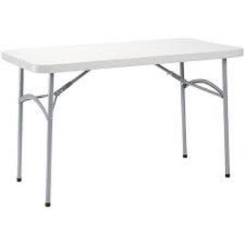 DESCRIPTION: (1) FOLDING TABLE BRAND/MODEL: `MODEL #BT2448 INFORMATION: GRAY HAMMERTONE SIZE: 24" X 48" X 1-3/4" RETAIL$: $179.88 EA QTY: 1