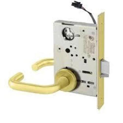 DESCRIPTION: (1) DOOR LEVER HANDLE LOCK BRAND/MODEL: MORTISE #69VT17 INFORMATION: POLISHED BRASS RETAIL$: $425.00 EA QTY: 1