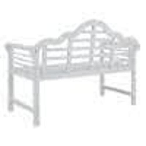 DESCRIPTION: (1) WOOD PATIO BENCH WITH BACKREST AND ARMREST BRAND/MODEL: ACACIA #PV-206-WH INFORMATION: WHITE RETAIL$: $25.00 SIZE: 53 IN QTY: 1
