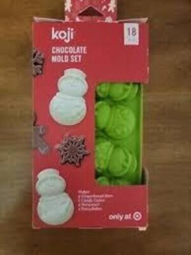 DESCRIPTION: (4) CHOCOLATE MOLD SET BRAND/MODEL: KOJI INFORMATION: 4 DIFFERENT MOLDS RETAIL$: $10.00 EA QTY: 4
