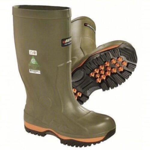 DESCRIPTION: (1) PAIR OF RUBBER BOOTS BRAND/MODEL: BAFFIN #21A197 INFORMATION: GREEN AND ORANGE SIZE: MENS SIZE 5 RETAIL$: $351.51 EA QTY: 1
