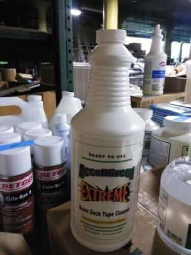 DESCRIPTION: (6) BASE DECK TAPE CLEANER BRAND/MODEL: ACCELLGREEN EXTREME SIZE: 1 QT RETAIL$: $8.00 EA QTY: 6