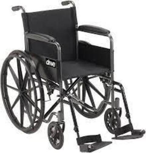 DESCRIPTION: (1) WHEELCHAIR BRAND/MODEL: SILVER SPORT #SSP118FA-SF INFORMATION: BLACK RETAIL$: $18.99 SIZE: 18 IN QTY: 1