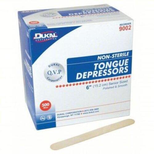 DESCRIPTION: (1) BOX OF (500) SENIOR TONGUE DEPRESSORS BRAND/MODEL: DYNAREX #10G839 RETAIL$: $17.35 EA QTY: 1
