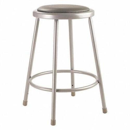 DESCRIPTION: (1) ROUND STOOL BRAND/MODEL: NATIONAL PUBLIC SEATING #9HZA2 INFORMATION: GRAY RETAIL$: $63.40 SIZE: 300 LB MAX WEIGHT QTY: 1