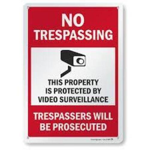 DESCRIPTION: (1) ALUMINUM NO TRESPASSING SIGN RETAIL$: $50.00 EA QTY: 1