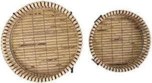 DESCRIPTION: (2) BAMBOO WRAPPED TABLE TOPS BRAND/MODEL: BLOOMINGVILLE RETAIL$: $127.98 SIZE: SMALL 21.25X21.25X16 LARGE 25X25X20.5 QTY: 2