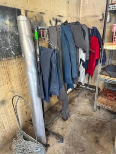 GARMENT RACK W/ CONTENTS