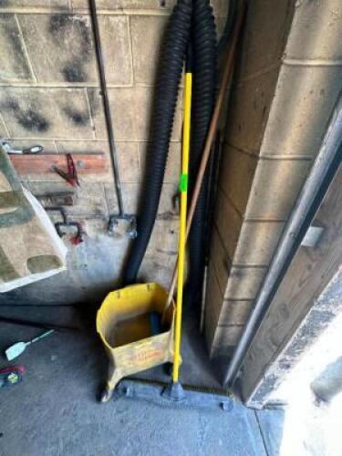 MOP BUCKET AND PUSH BROOM