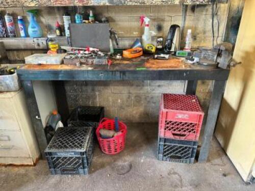 WORK BENCH TABLE W/ CONTENTS
