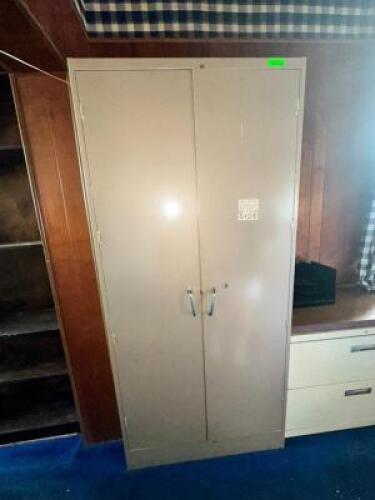 METAL STORAGE CABINET WITH CONTENTS
