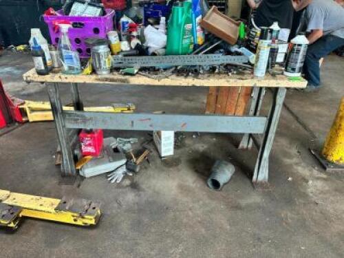 WORK BENCH TABLE W/ CONTENTS