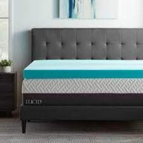 DESCRIPTION: (1) GEL MEMORY FOAM MATTRESS TOPPER BRAND/MODEL: LUCID INFORMATION: 4 IN RETAIL$: $119.99 SIZE: QUEEN QTY: 1