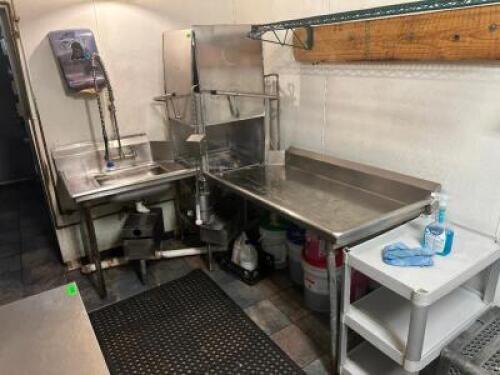 UPRIGHT DISH WASHING MACHINE WITH SINK AND SPRAYER FAUCET