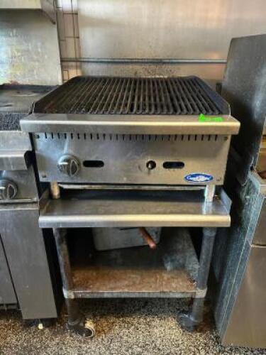 2' COUNTER TOP STOVE WITH ROLLING STAINLESS BASE TABLE