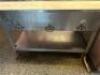 64" THREE WELL BUFFET TABLE WITH STAINLESS SHELVING AND MOUNTED WARMER - 8