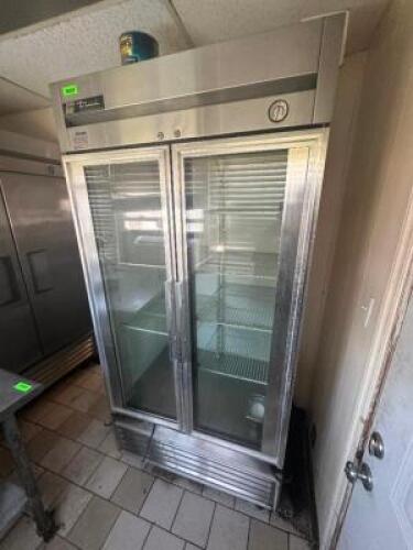 83" TWO SECTION GLASS DOOR REACH IN REFRIGERATOR