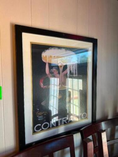 FRAMED VINTAGE BEER AD PRINT