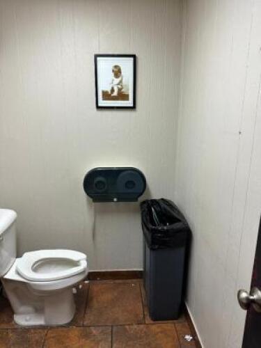 MIRROR / WASTE BIN AND DECORATIONS IN BATHROOM