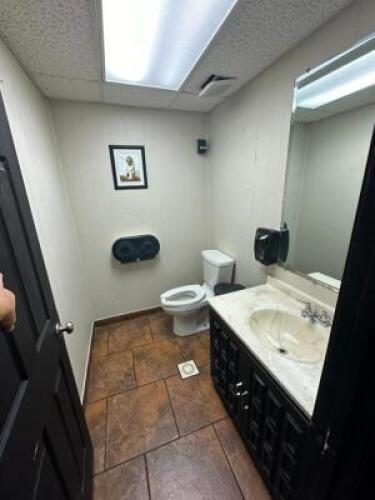 MIRROR / WASTE BIN AND DECORATIONS IN BATHROOM
