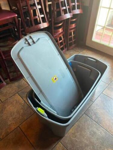 ASSORTED PLASTIC STORAGE BINS