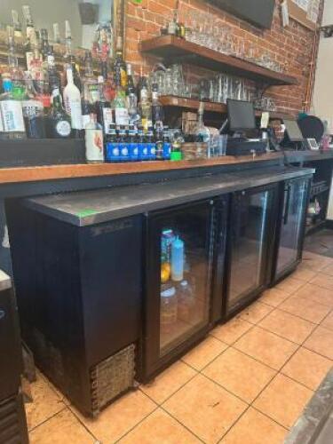 90" THREE GLASS DOOR BACK BAR COOLER