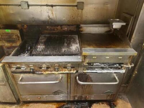 CASTLE TWO DOOR GAS RANGE WITH GRIDDLE AND STOVE TOP
