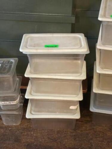 (4) - 1/3 SIZE CONTAINERS WITH LIDS