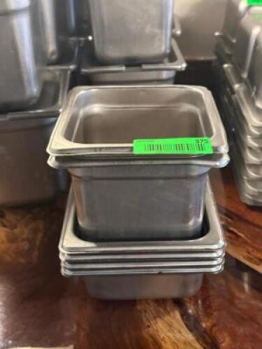 (6) - 1/6 SIZED STAINLESS STEEL INSERTS